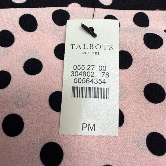 NWT Women's TALBOT'S 3/4 Sleeve‎ Polka Dot Blouse- Size Mp - Picture 6 of 8